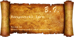 Benyovszki Imre névjegykártya