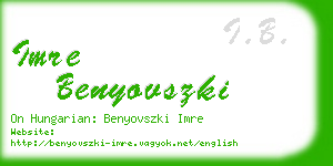 imre benyovszki business card